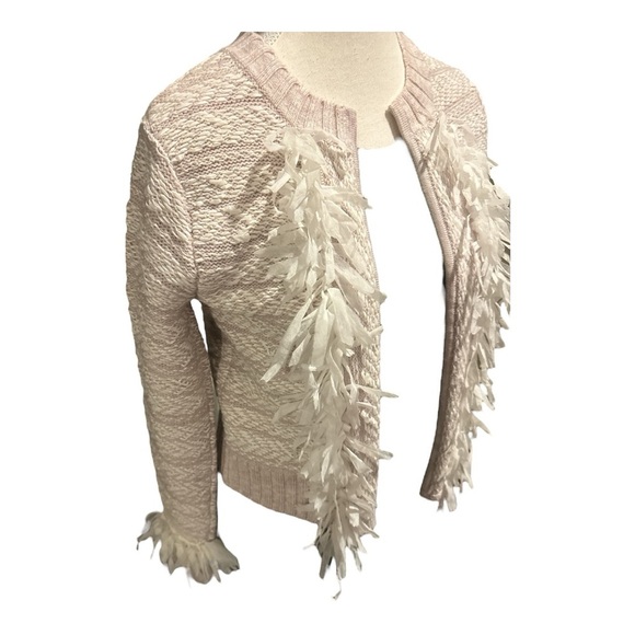 Club Monaco Mahssa Wool Sweater Jacket Size XS Preppy Tweed Fringe - Picture 6 of 8